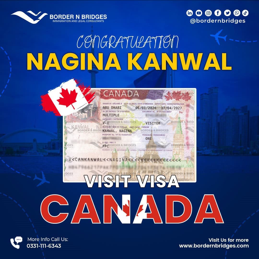 Visa approval poster 2 published by Borders and Bridges, with document numbers redacted