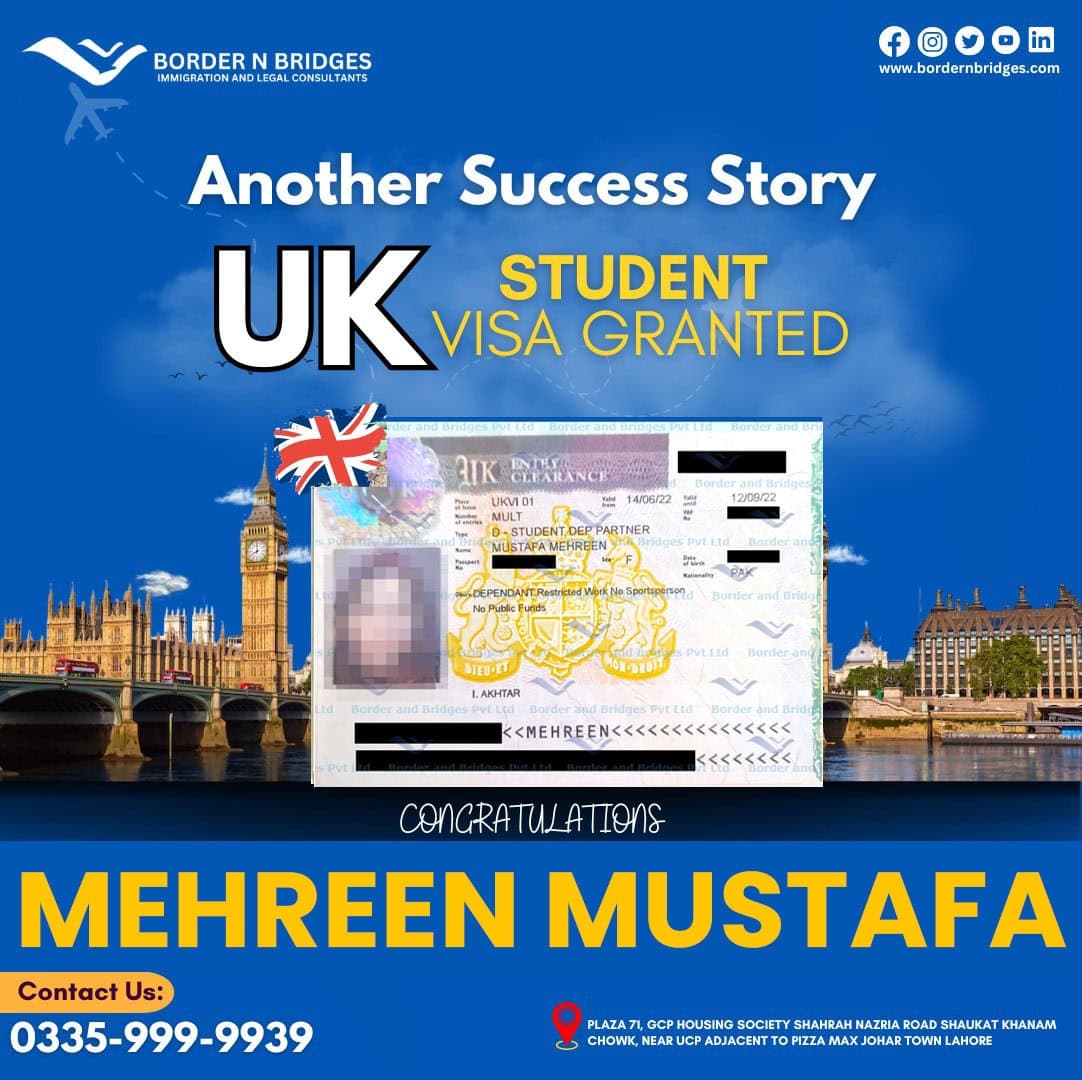 Visa approval poster 18 published by Borders and Bridges, with document numbers redacted